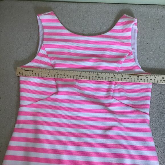 Lilly Pulitzer Women Stripe Shift Dress Sz Small Pink  Eden Tropical Mini Dress - Picture 12 of 16